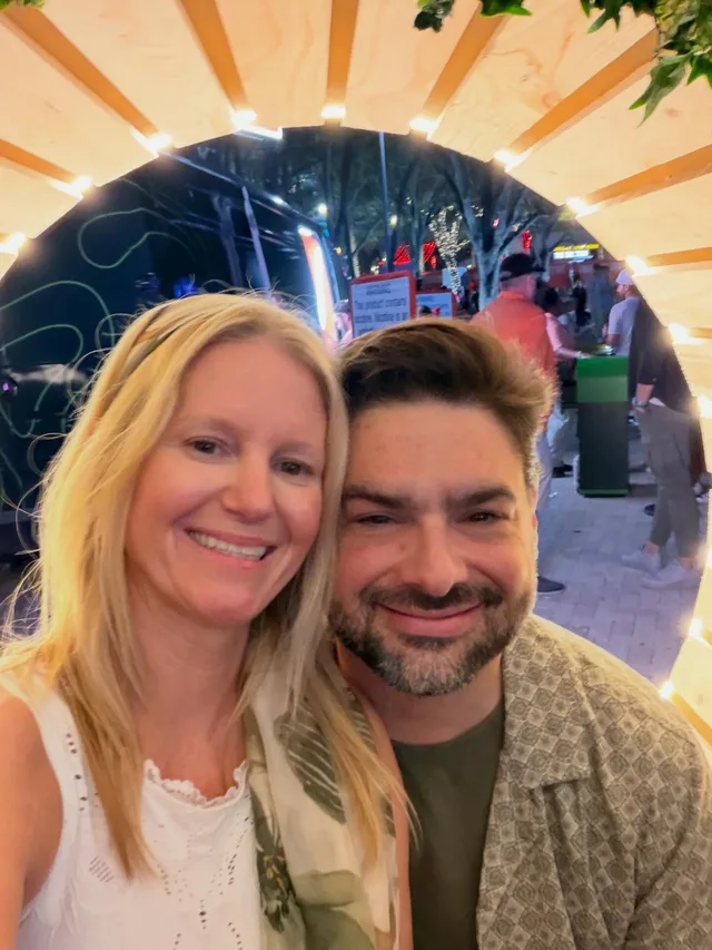 Eddie Gonzalez Loumiet with his wife Jessica at a Tallahassee community event