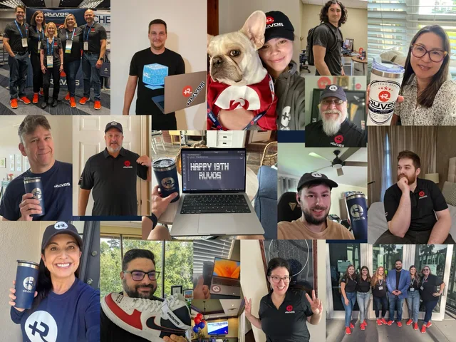 Eddie Gonzalez Loumiet and the Ruvos team at a company team-building activity
